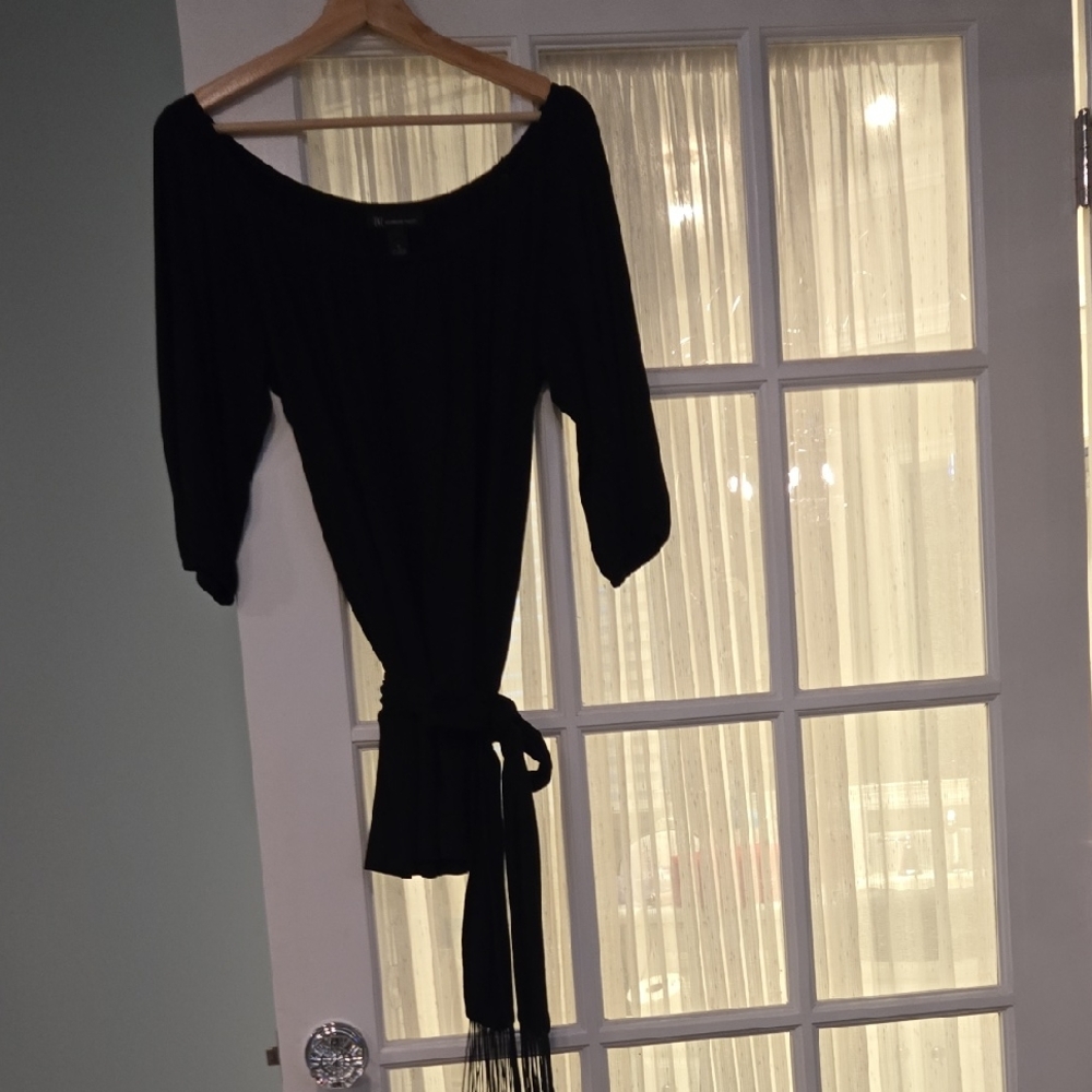 Elegant Black Dress with Belt